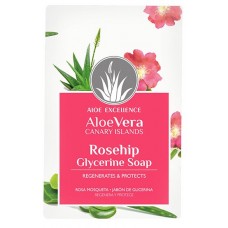 Aloe Excellence - Aloe Vera Glycerine Soap with Mosqueta Rose Oil Seife 100g hergestellt auf Gran Canaria - LAGERWARE