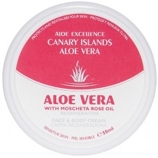 Aloe Excellence - Aloe Vera With Mosqueta Rose Oil Regenerative Creme 50ml Dose hergestellt auf Gran Canaria - LAGERWARE
