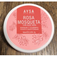 AYSA - Rosa Mosqueta con Aloe Vera Creme Manos y Cuerpo Feuchtigkeitscreme mit Hagebutte 50ml Dose hergestellt auf Gran Canaria - LAGERWARE
