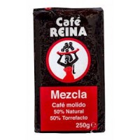 Cafe Reina - Mezcla Molido 50% Tueste Natural 50% Torrefacto Röstkaffee gemahlen 250g hergestellt auf Teneriffa - LAGERWARE