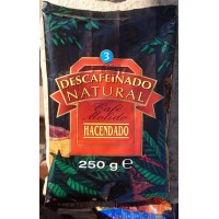 Hacendado - Cafe Molido descafeinado natural Nr. 3 Röstkaffee gemahlen entkoffeiniert 250g Tüte hergestellt auf Teneriffa - LAGERWARE