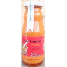 El Isleno - Mojo Canario Rojo Picante Flasche 185g hergestellt auf Gran Canaria - LAGERWARE