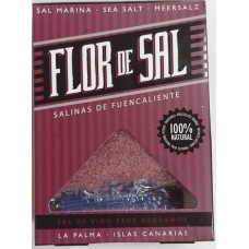 Salinas de Fuencaliente - Flor de Sal Vino Zeus Negramoll kanarisches Aroma-Meersalz Rotwein 120g hergestellt auf La Palma - LAGERWARE