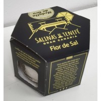 Salinas de Tenefe - Flor de Sal 100% Sal Marina Medalla de Oro Ecologico Bio Meersalz 75g Glas hergestellt auf Gran Canaria - LAGERWARE
