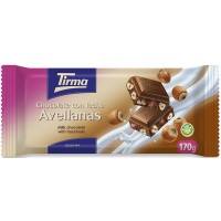Tirma - Chocolate con Leche Avellanas Vollmilchschokolade Haselnuss 170g hergestellt auf Gran Canaria - LAGERWARE