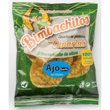 Bimbachitos de Canarias - Ajo Garlic Bananenchips mit Knoblauch 90g hergestellt auf El Hierro - LAGERWARE