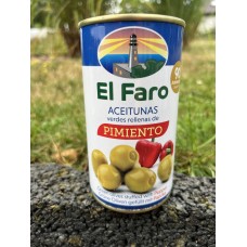 El Faro - grüne Oliven gefüllt mit Paprika, 350g - LAGERWARE
