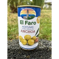 El Faro - grüne Oliven gefüllt mit Sardellen, 350g - LAGERWARE