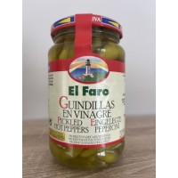 El Faro - Guindillas en Vinagre - Eingelegte Peperoni 340g Glas aus Spanien - LAGERWARE