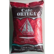 Cafe Ortega - Mezcla 50% natural & 50% torrefacto Kaffee ganze Bohnen Tüte 1kg hergestellt auf Gran Canaria - LAGERWARE