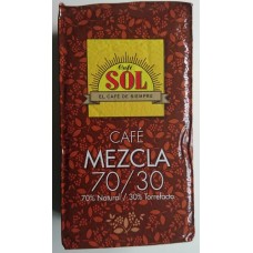 Café Sol - 70% Natural / 30% Torrefacto mezcla molido Espresso-Kaffee gemahlen 250g hergestellt auf Gran Canaria - LAGERWARE
