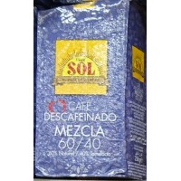 Café Sol - Mezcla molido 60/40 Descafeinado 60% Natural 40% Torrefacto Röstkaffee gemahlen entkoffeiniert 250g hergestellt auf Gran Canaria - LAGERWARE