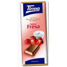Tirma - Chocolate Sabor Fresa Vollmilchschokolade Erdbeercremefüllung 95g hergestellt auf Gran Canaria - LAGERWARE