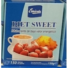 Emicela - Diet Sweet Edulcorante Süßstoff in Spenderbox mit 150 Stück á 1g hergestellt auf Gran Canaria - LAGERWARE