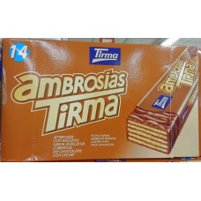 Tirma - Ambrosias Avellana Schoko-Waffelriegel mit Haselnuss 14x 21,5g hergestellt auf Gran Canaria - LAGERWARE
